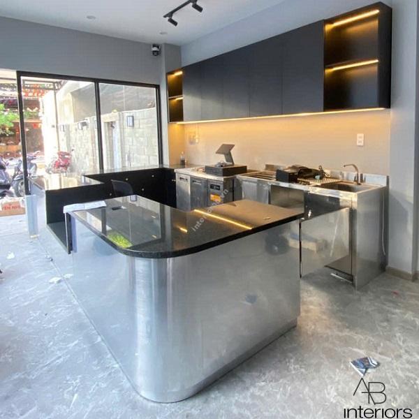 Quầy pha chế màu inox QB041