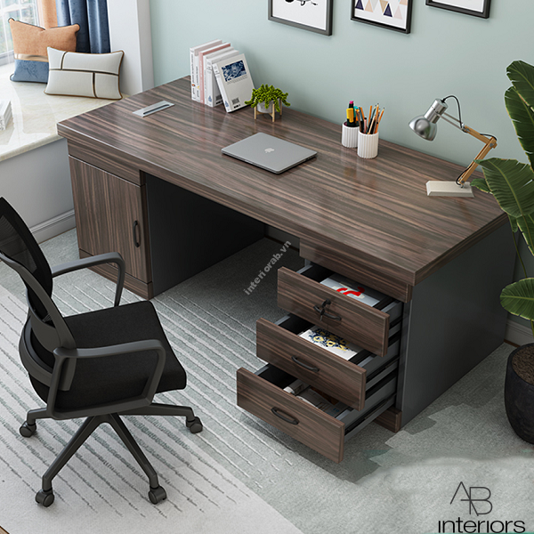 Bàn làm việc 1m6 màu nâu đẹp BLV005