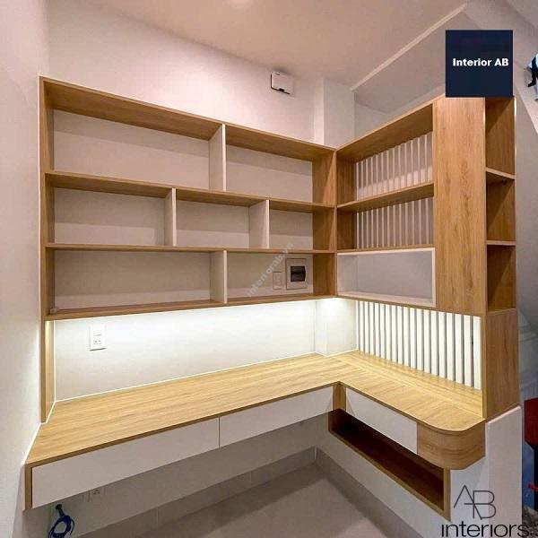 Bàn làm việc treo tường chữ L BLV029