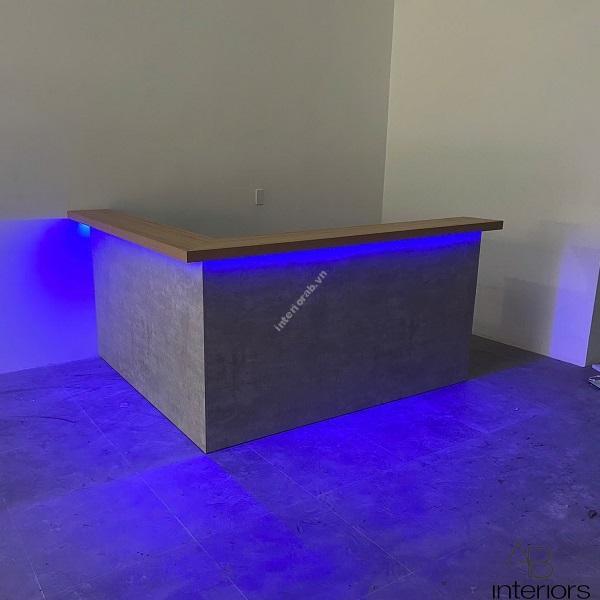 Quầy bar chữ L gỗ công nghiệp QB045