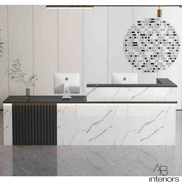 Quầy lễ tân 2m4 đá vân mây QLT047