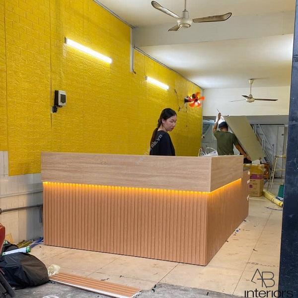 Quầy pha chế chữ L giá rẻ QB042