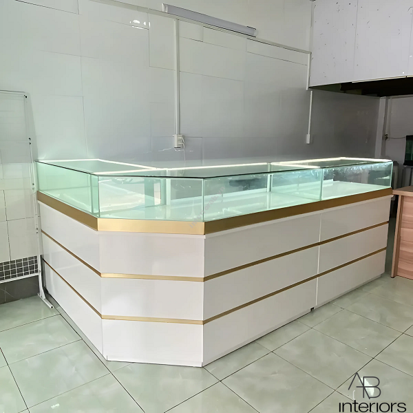 Tủ trưng bày trang sức chữ L giá rẻ TTB077