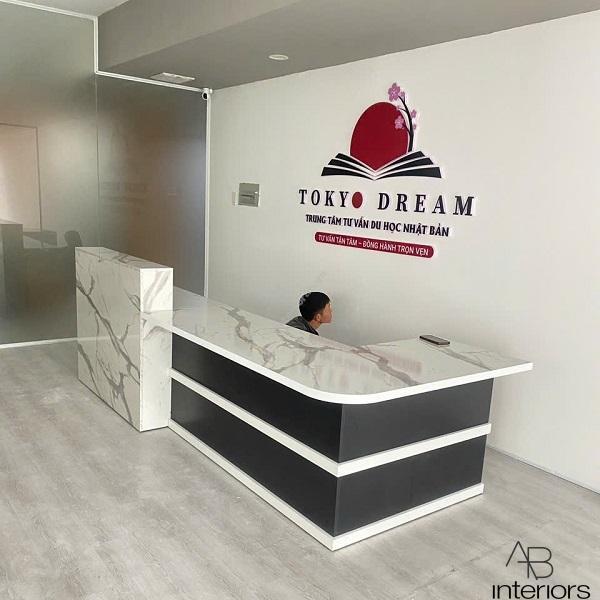 Quầy tư vấn chữ L 3m x 1m2 giá rẻ QLT069