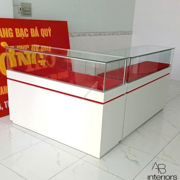 Tủ trưng bày trang sức chữ L 1m6 x 1m5 TTB079