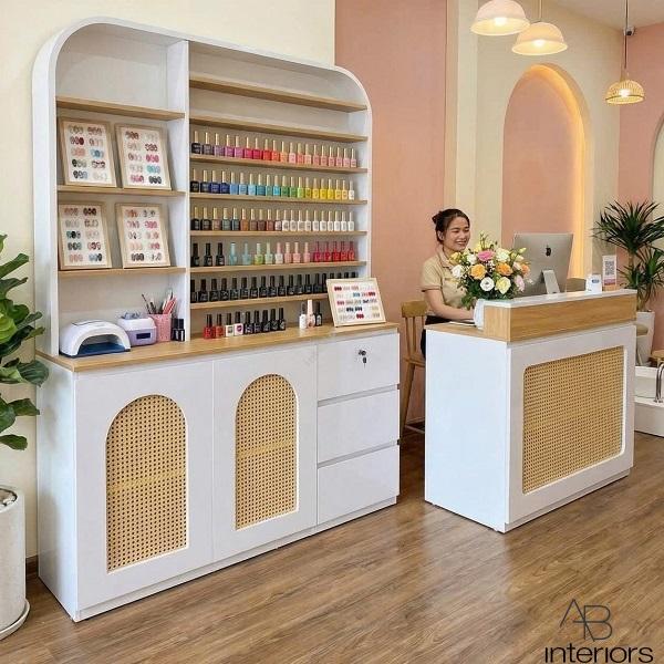 Combo quầy kệ spa nhựa giả mây TTB099