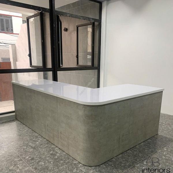 Quầy pha chế chữ L bo cong QB053