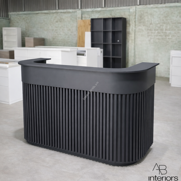 Quầy thu ngân bo cong lam sóng QTN015