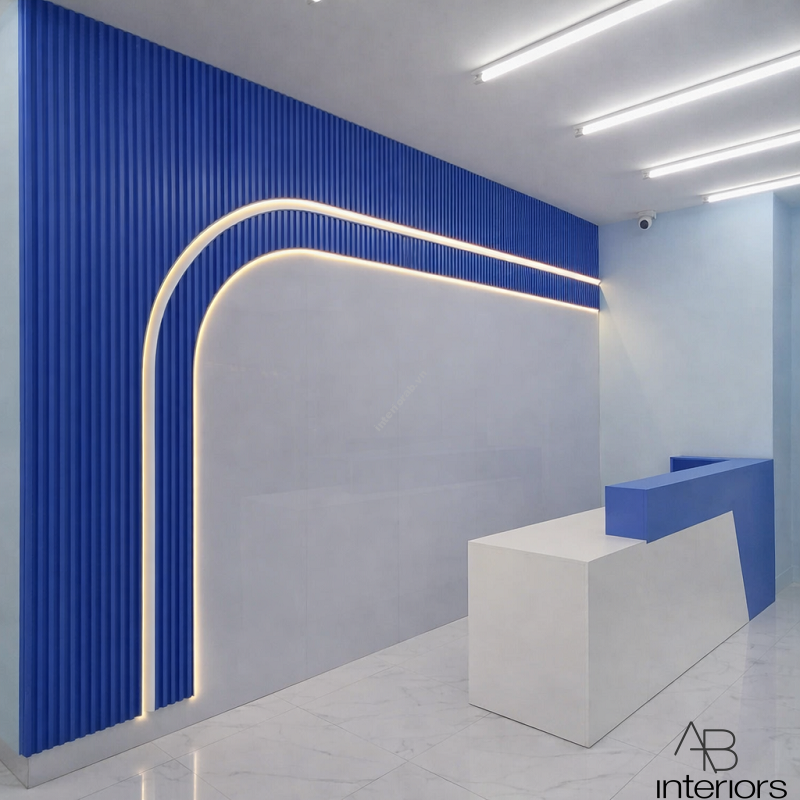 Thi công backdrop cho quầy lễ tân