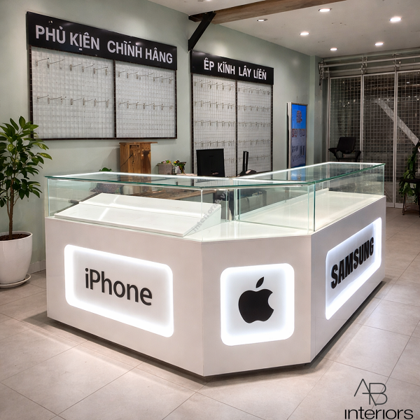 Tủ trưng bày điện thoại chữ L đẹp giá rẻ TTB104