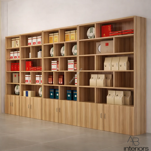 Tủ trưng bày mỹ phẩm vân gỗ TTB117