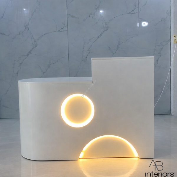 Quầy lễ tân bo cong 1m4 đẹp QLT094